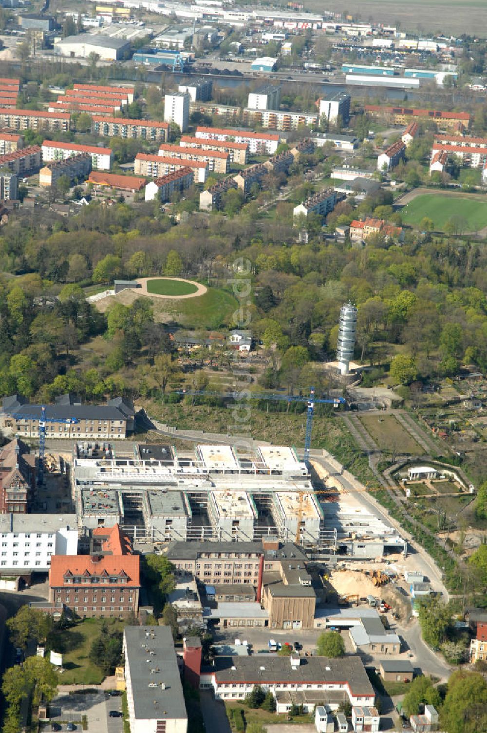 Brandenburg von oben - Baustelle Klinikum / clinic Brandenburg