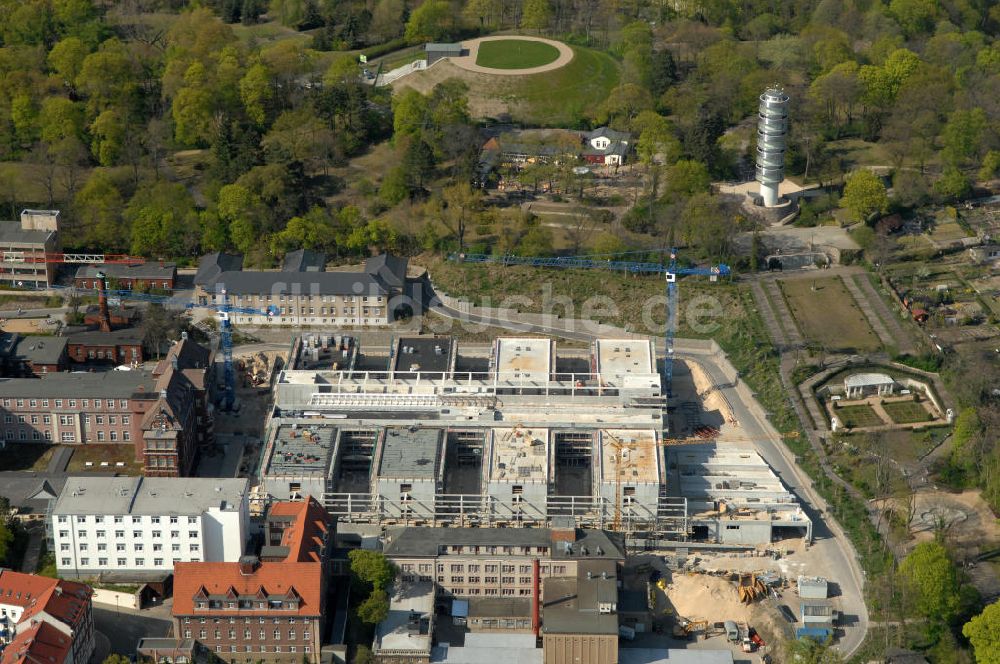 Brandenburg aus der Vogelperspektive: Baustelle Klinikum / clinic Brandenburg