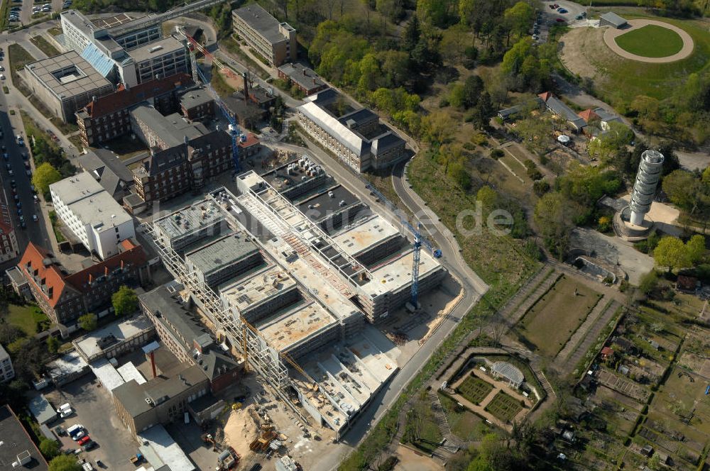 Luftaufnahme Brandenburg - Baustelle Klinikum / clinic Brandenburg