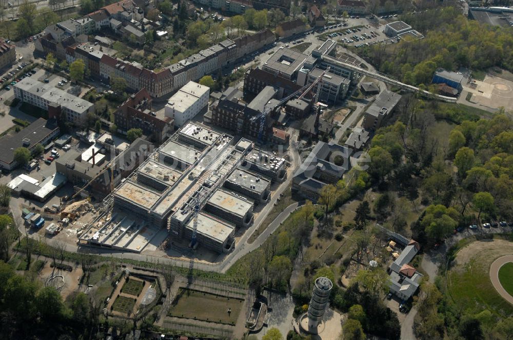 Brandenburg aus der Vogelperspektive: Baustelle Klinikum / clinic Brandenburg