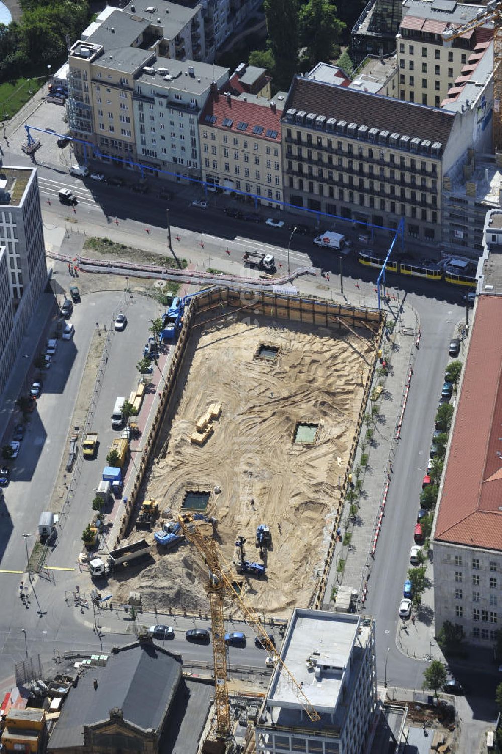 Luftbild Berlin - Baustelle des künftigen Evangelischen Werks für Entwicklung und Diakonie in Berlin