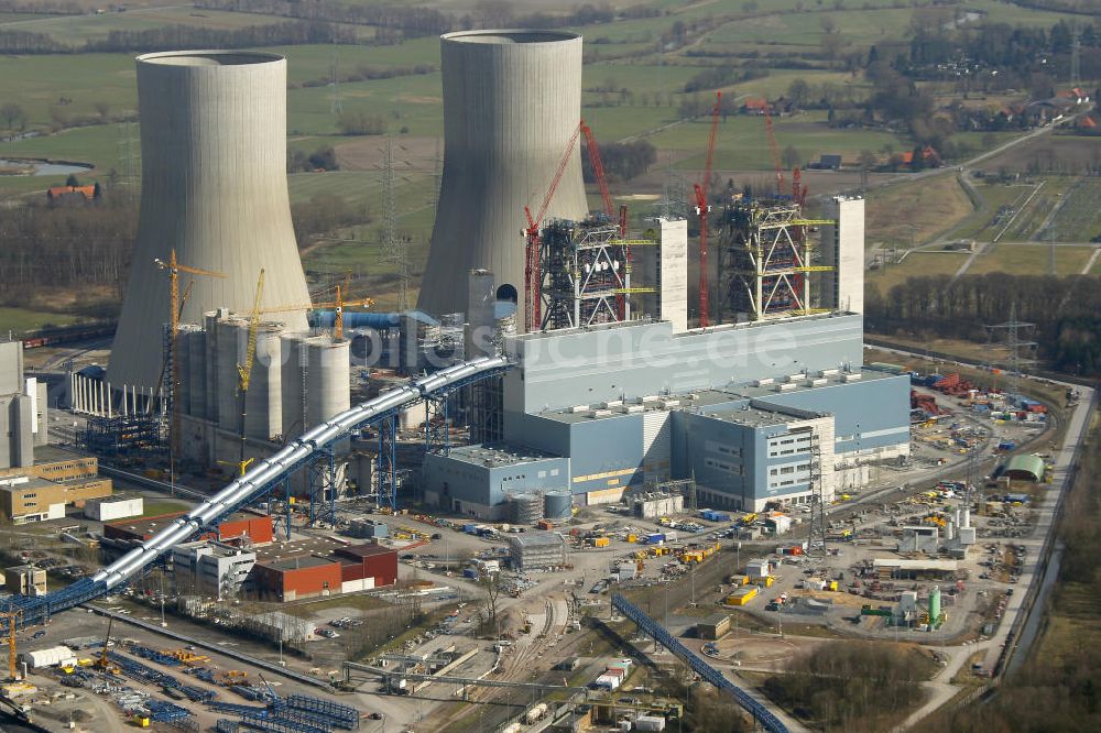 Luftbild Hamm - Baustelle am Kraftwerk Westfalen in Hamm-Uentrop in Nordrhein-Westfalen