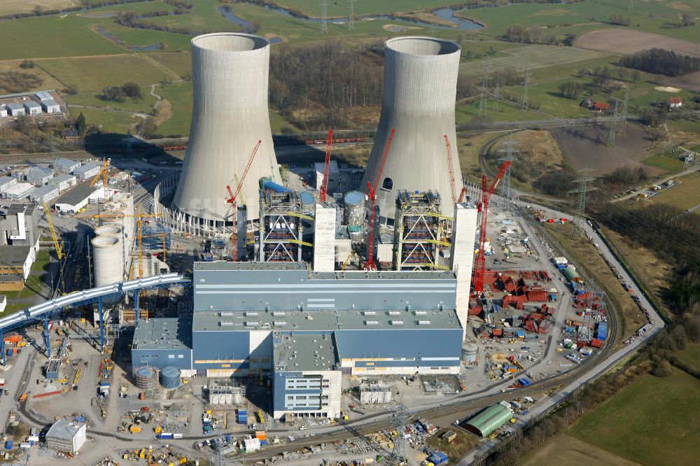 Hamm aus der Vogelperspektive: Baustelle am Kraftwerk Westfalen in Hamm-Uentrop in Nordrhein-Westfalen