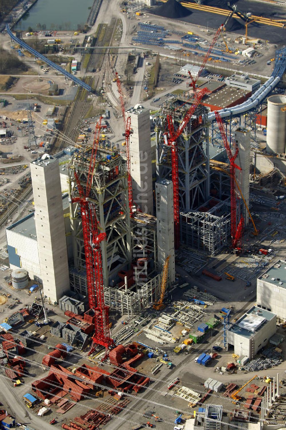 Hamm aus der Vogelperspektive: Baustelle am Kraftwerk Westfalen in Hamm-Uentrop in Nordrhein-Westfalen