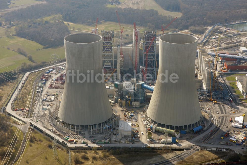 Luftbild Hamm - Baustelle am Kraftwerk Westfalen in Hamm-Uentrop in Nordrhein-Westfalen