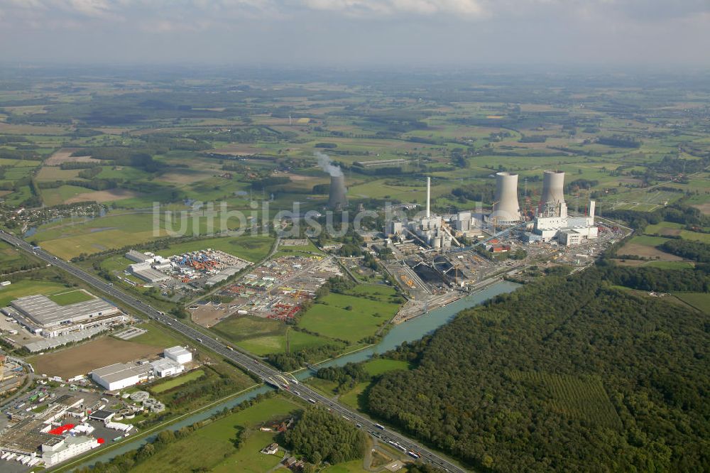 Luftbild Hamm - Baustelle am Kraftwerk Westfalen in Hamm-Uentrop in Nordrhein-Westfalen