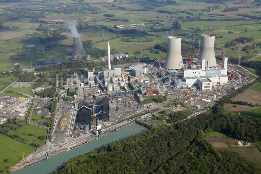 Hamm von oben - Baustelle am Kraftwerk Westfalen in Hamm-Uentrop in Nordrhein-Westfalen