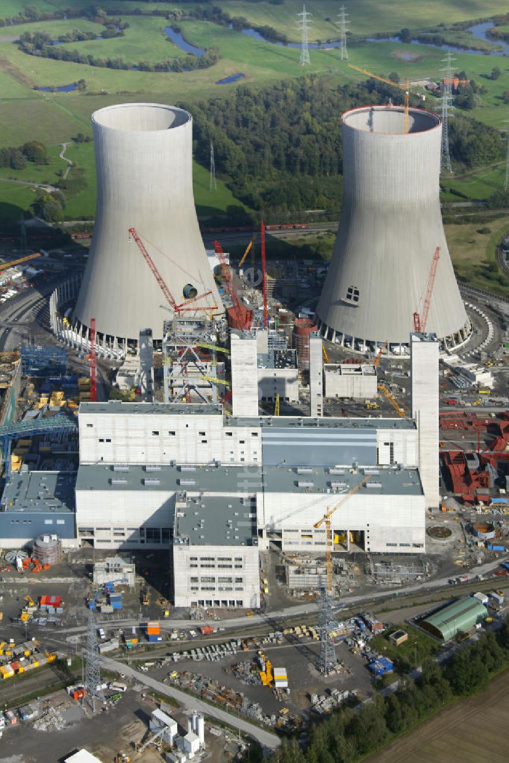 Hamm aus der Vogelperspektive: Baustelle am Kraftwerk Westfalen in Hamm-Uentrop in Nordrhein-Westfalen