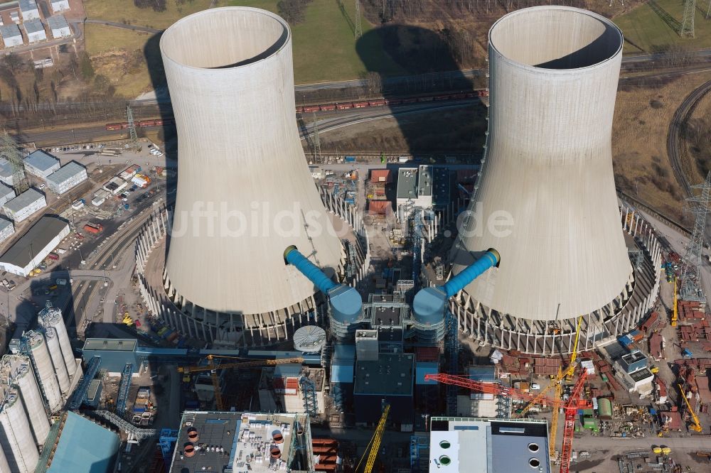 Hamm von oben - Baustelle am Kraftwerk Westfalen in Hamm-Uentrop in Nordrhein-Westfalen