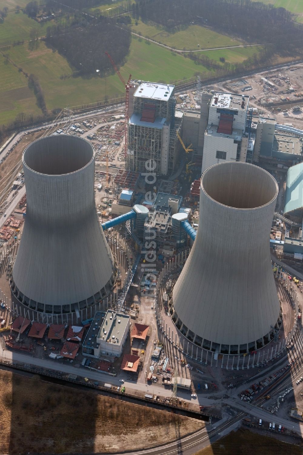 Luftbild Hamm - Baustelle am Kraftwerk Westfalen in Hamm-Uentrop in Nordrhein-Westfalen