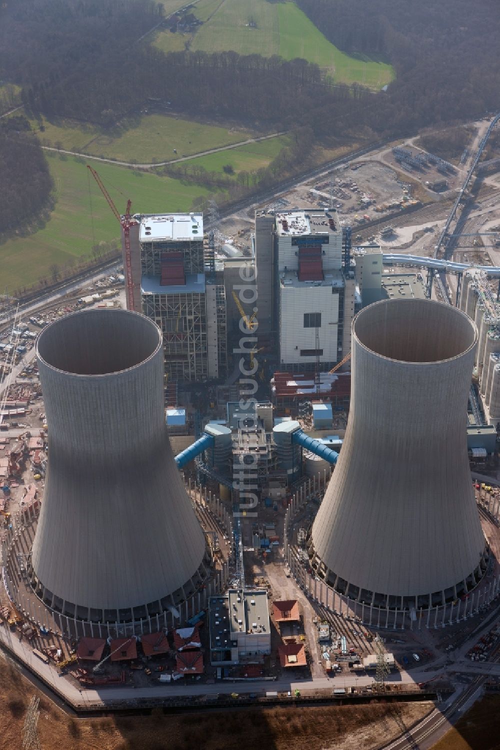 Hamm von oben - Baustelle am Kraftwerk Westfalen in Hamm-Uentrop in Nordrhein-Westfalen