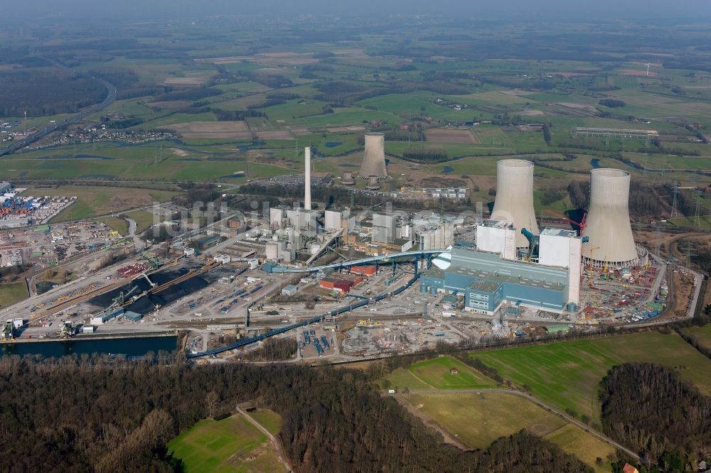 Hamm aus der Vogelperspektive: Baustelle am Kraftwerk Westfalen in Hamm-Uentrop in Nordrhein-Westfalen