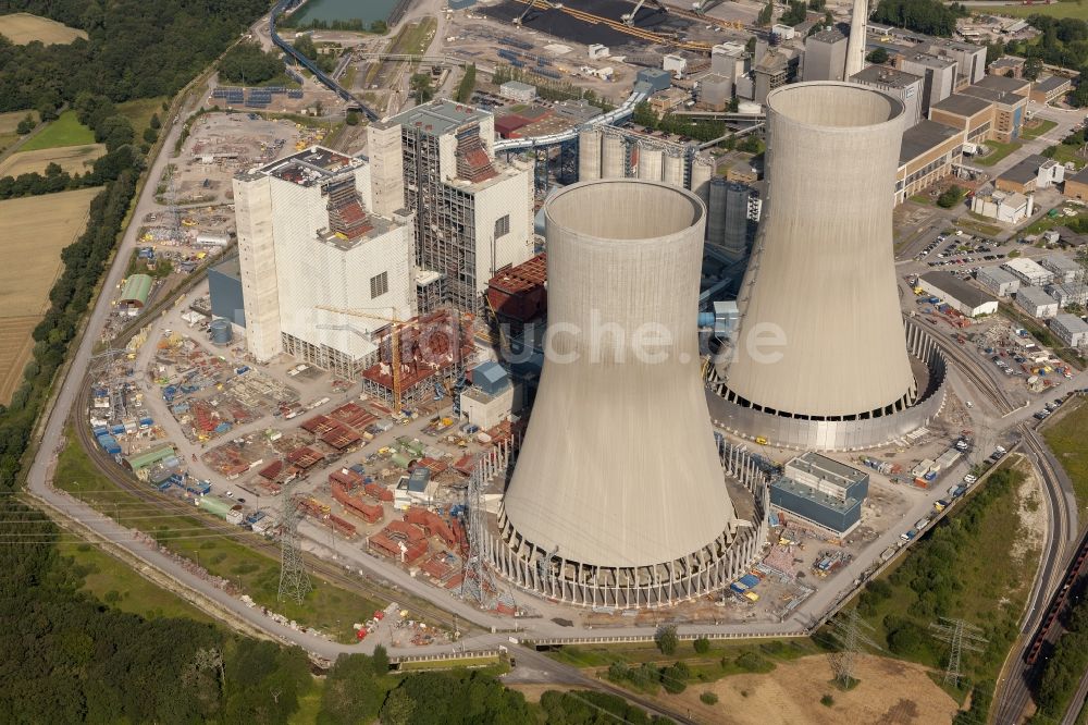 Luftaufnahme Hamm - Baustelle am Kraftwerk Westfalen in Hamm-Uentrop in Nordrhein-Westfalen