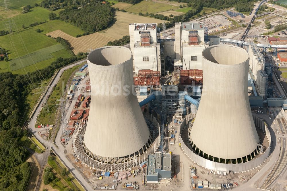 Hamm von oben - Baustelle am Kraftwerk Westfalen in Hamm-Uentrop in Nordrhein-Westfalen