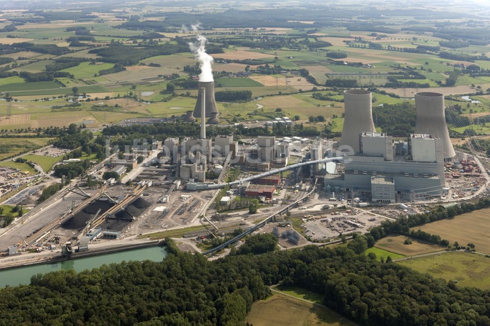 Hamm von oben - Baustelle am Kraftwerk Westfalen in Hamm-Uentrop in Nordrhein-Westfalen