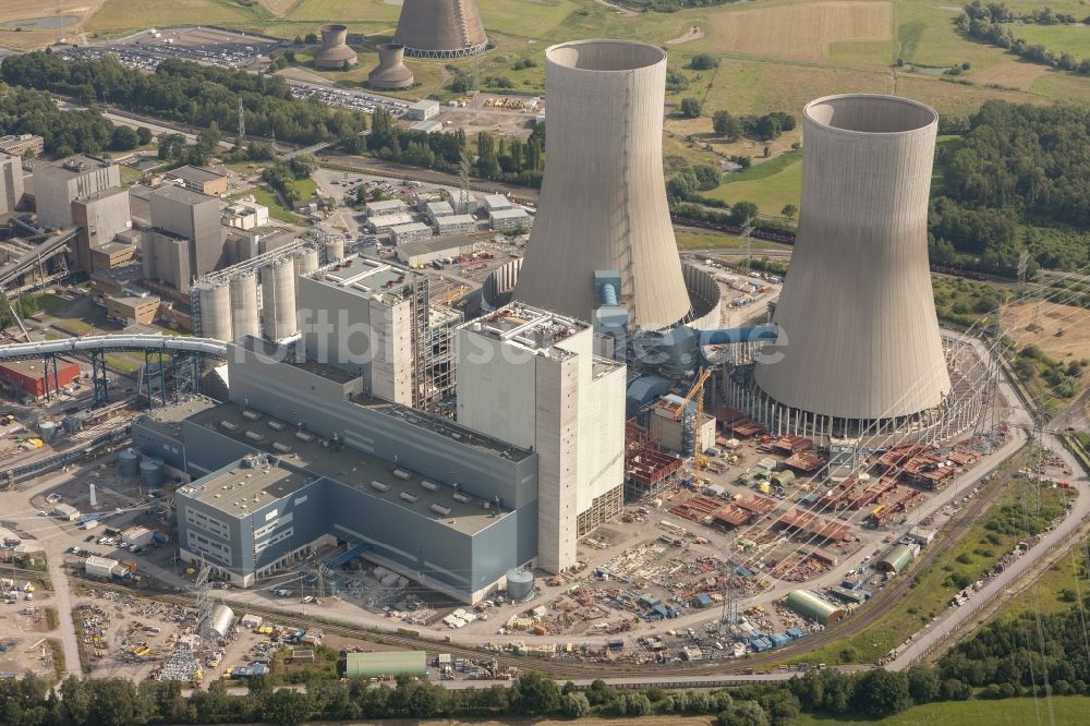 Luftbild Hamm - Baustelle am Kraftwerk Westfalen in Hamm-Uentrop in Nordrhein-Westfalen