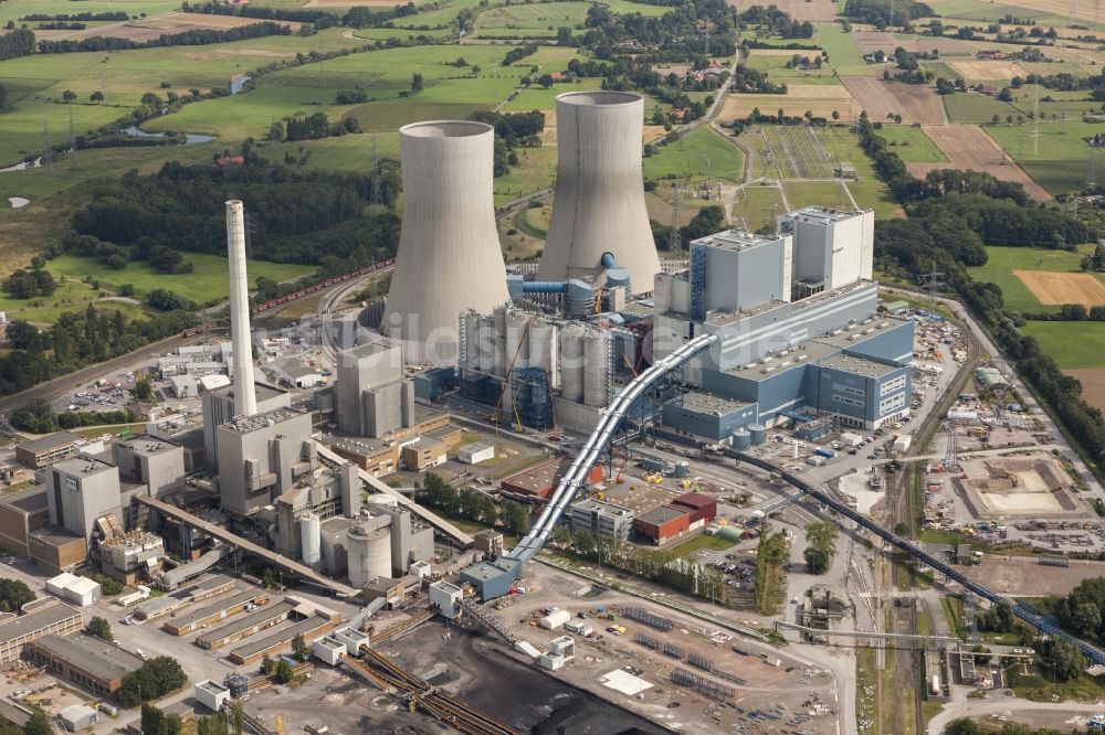 Hamm aus der Vogelperspektive: Baustelle am Kraftwerk Westfalen in Hamm-Uentrop in Nordrhein-Westfalen