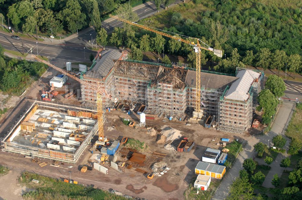 Magdeburg von oben - Baustelle Landeshauptarchiv Sachsen-Anhalt in Magdeburg