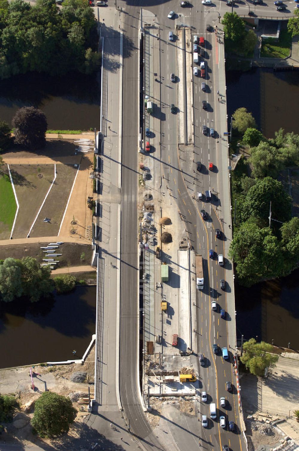 Luftaufnahme Potsdam - Baustelle auf der Langen Brücke