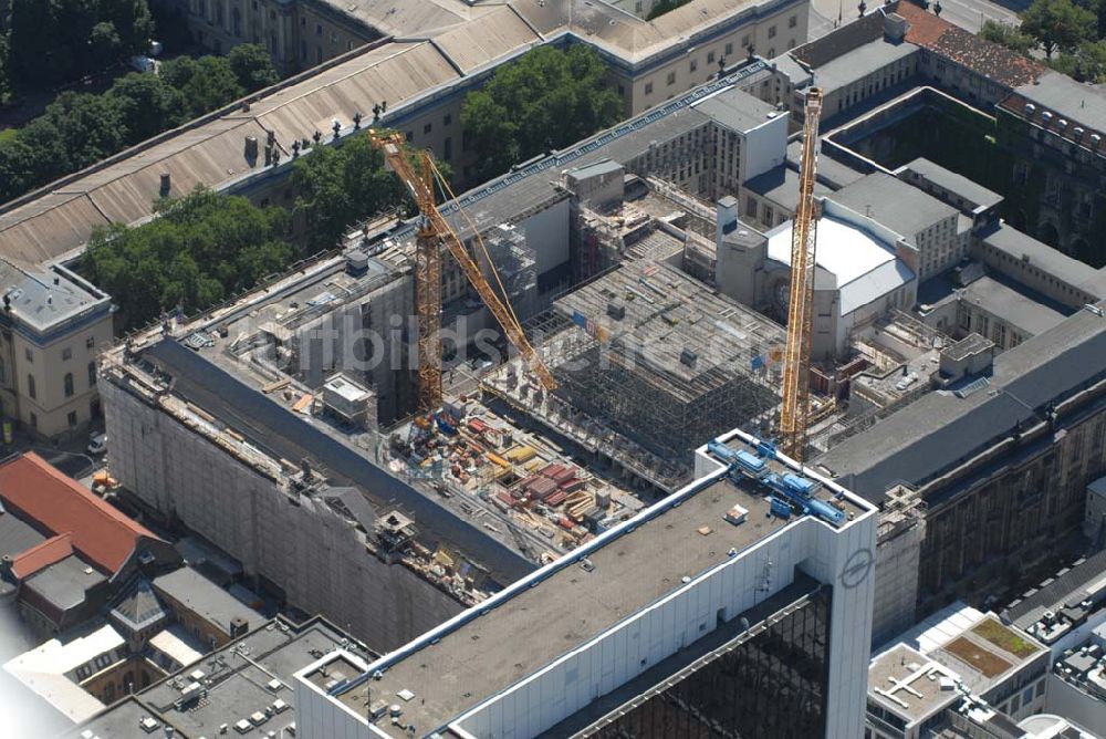 Luftaufnahme Berlin - Baustelle Lesesaal der Staatsbibliothek Unter den Linden Berlin