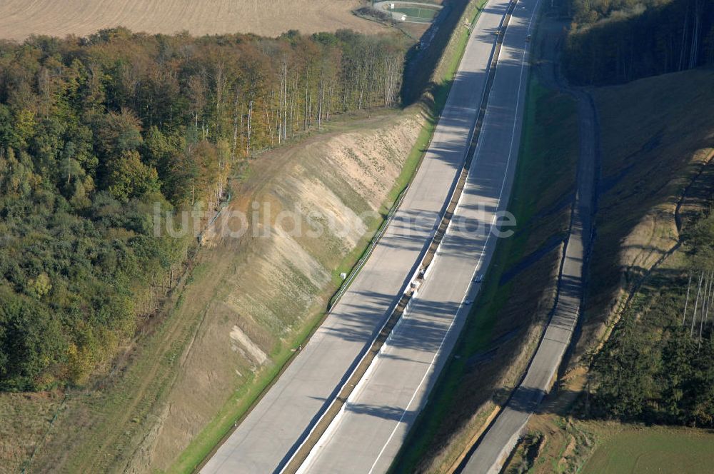 Madelungen von oben - Baustelle der A4 im Madelunger Forst