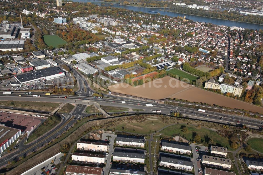 Luftaufnahme Mainz - Baustelle an der A60 in Mainz im Bundesland Rheinland-Pfalz