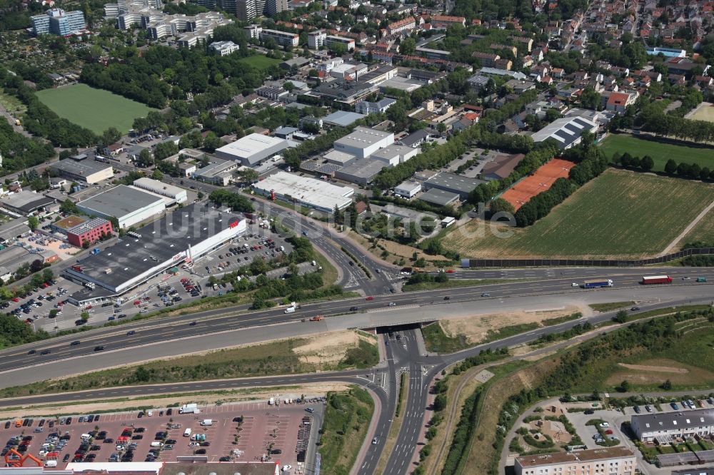 Luftbild Mainz - Baustelle an der A60 in Mainz im Bundesland Rheinland-Pfalz