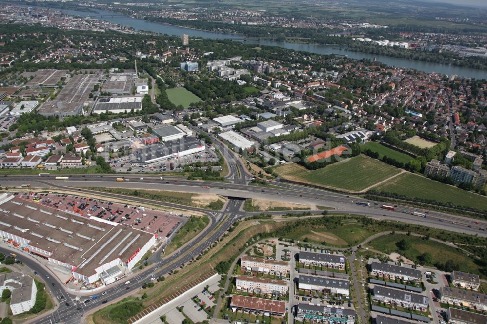 Luftaufnahme Mainz - Baustelle an der A60 in Mainz im Bundesland Rheinland-Pfalz