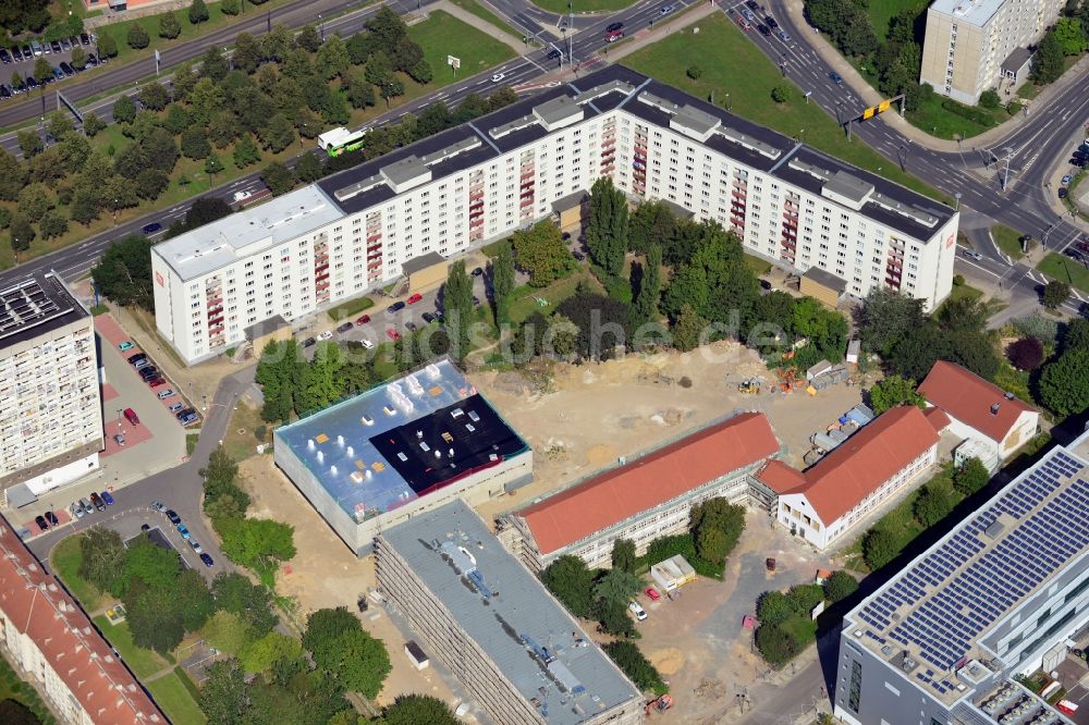 Luftaufnahme Dresden - Baustelle des Marie-Curie-Gymnasiums in Dresden im Bundesland Sachsen