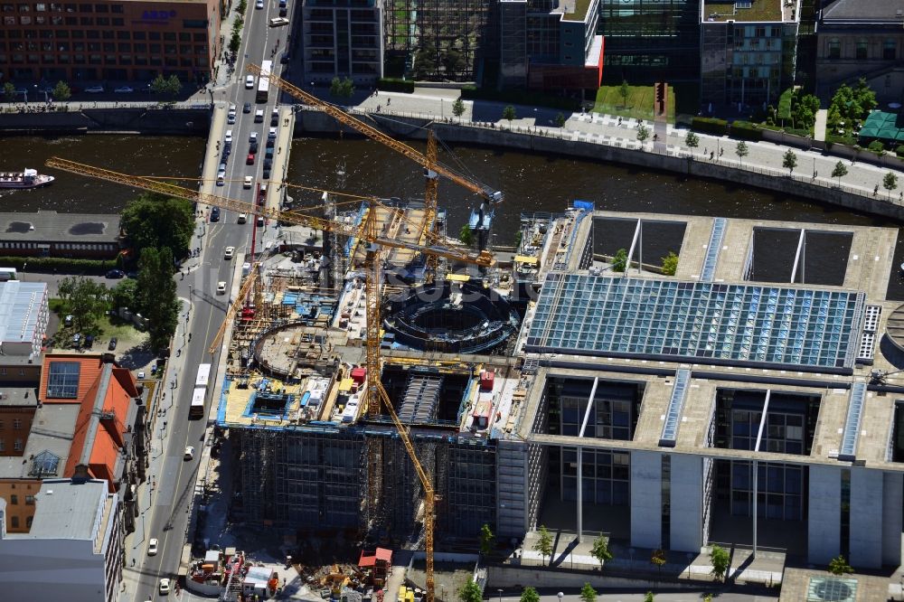 Berlin von oben - Baustelle vor dem Marie-Elisabeth-Lüders-Haus im Berliner Regierungsviertel im Bundesland Berlin