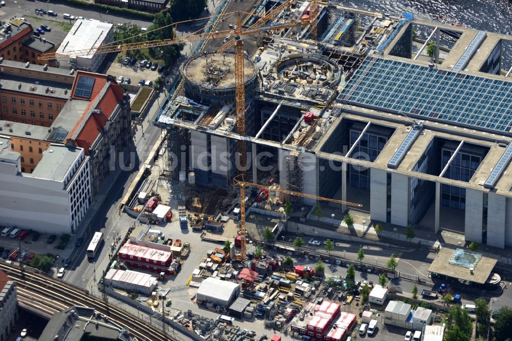 Luftbild Berlin - Baustelle vor dem Marie-Elisabeth-Lüders-Haus im Berliner Regierungsviertel im Bundesland Berlin