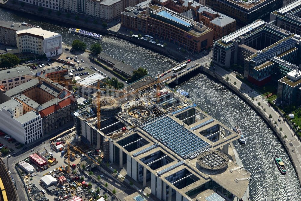 Luftaufnahme Berlin - Baustelle vor dem Marie-Elisabeth-Lüders-Haus im Berliner Regierungsviertel im Bundesland Berlin