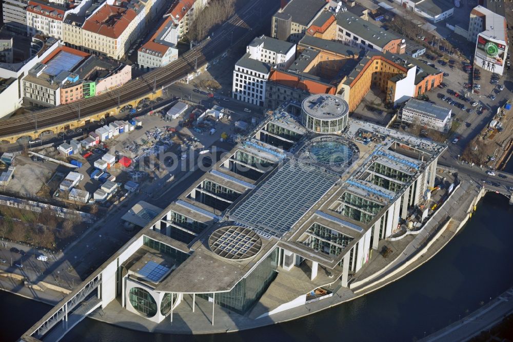 Luftbild Berlin - Baustelle vor dem Marie-Elisabeth-Lüders-Haus im Berliner Regierungsviertel in Berlin