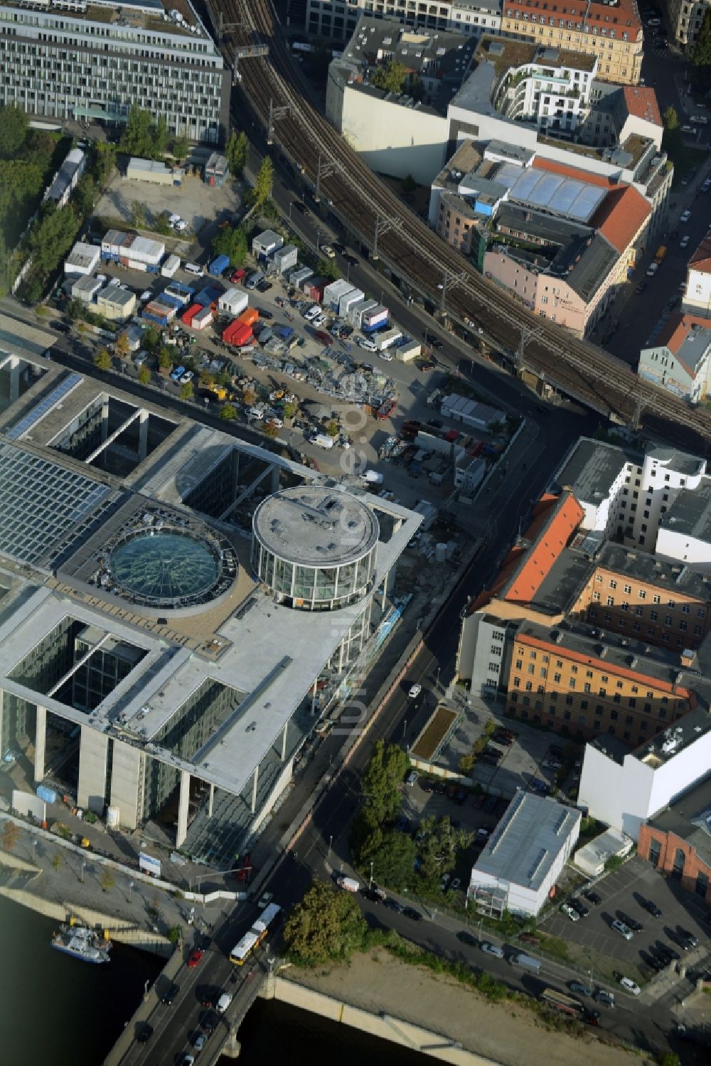 Berlin von oben - Baustelle vor dem Marie-Elisabeth-Lüders-Haus im Berliner Regierungsviertel in Berlin