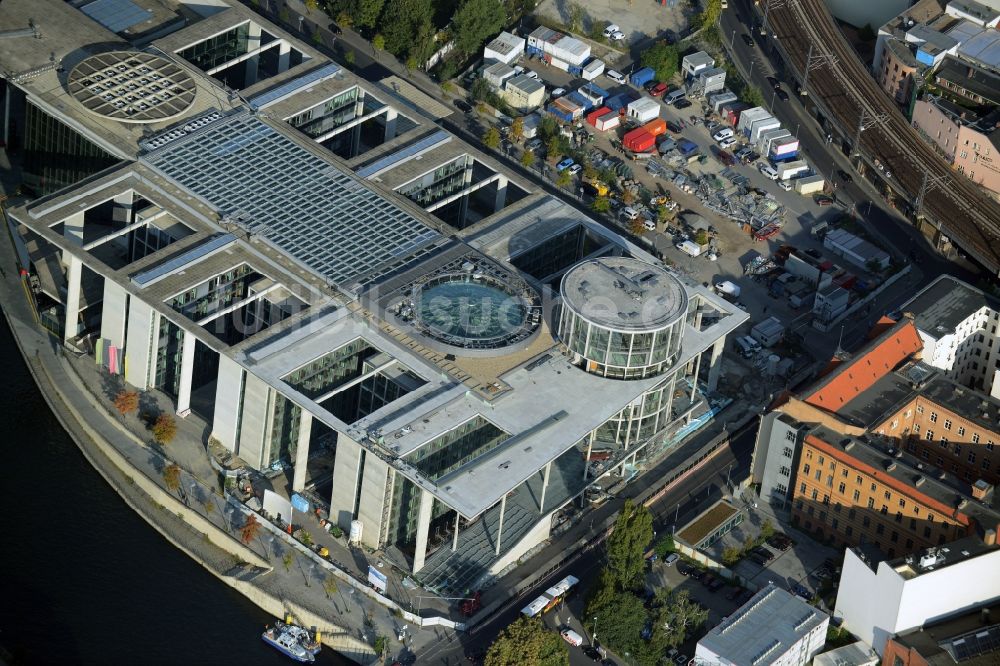 Luftbild Berlin - Baustelle vor dem Marie-Elisabeth-Lüders-Haus im Berliner Regierungsviertel in Berlin