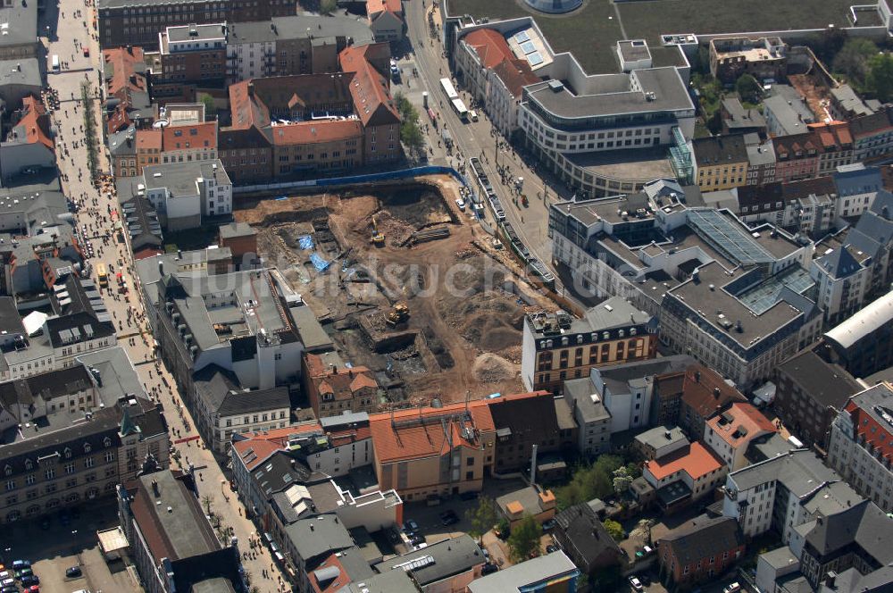 Schwerin von oben - Baustelle Marienplatz-Galerie Schwerin