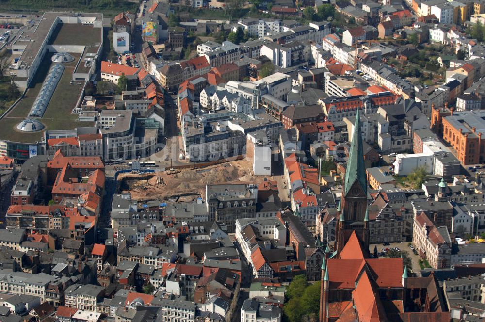 Luftbild Schwerin - Baustelle Marienplatz-Galerie Schwerin