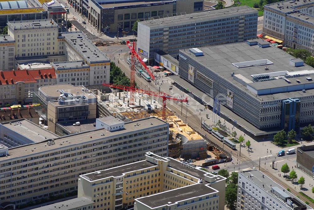 Magdeburg aus der Vogelperspektive: Baustelle Marietta-Quartier am Breiter Weg in Magdeburg