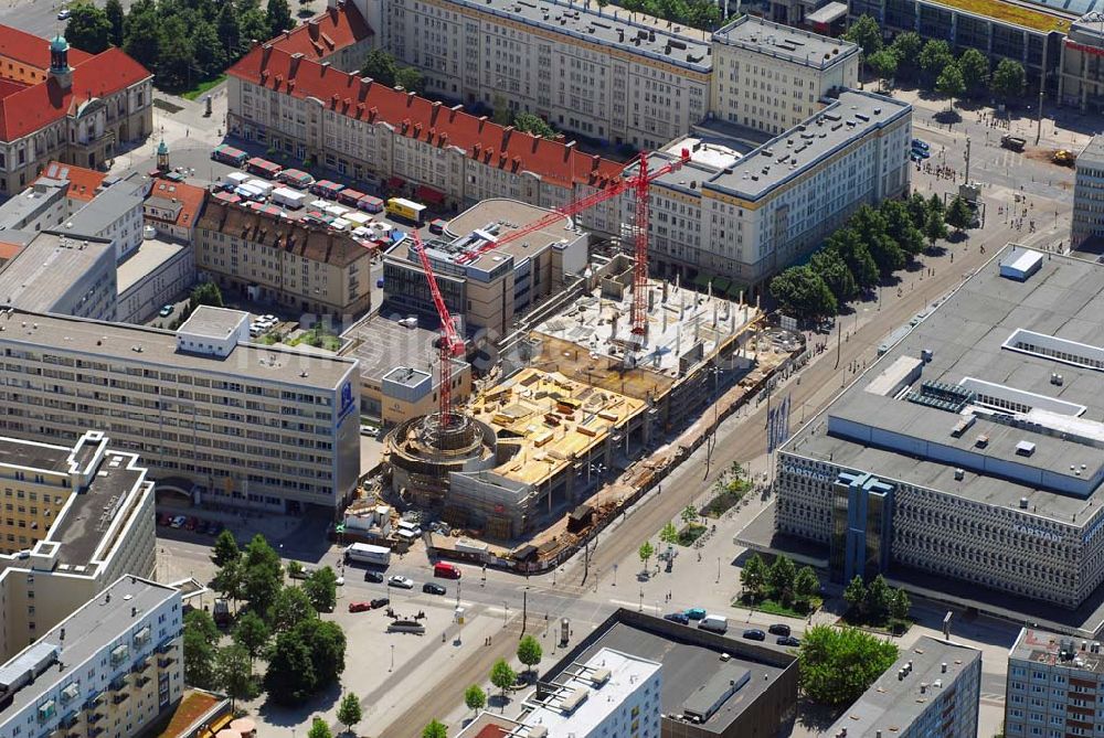 Luftaufnahme Magdeburg - Baustelle Marietta-Quartier am Breiter Weg in Magdeburg