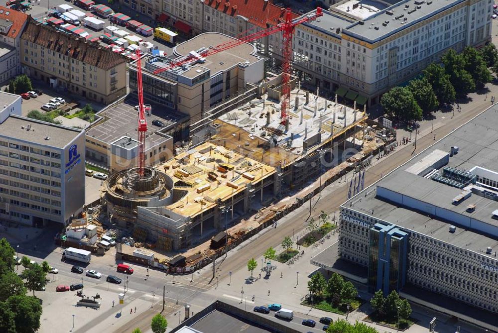 Magdeburg von oben - Baustelle Marietta-Quartier am Breiter Weg in Magdeburg