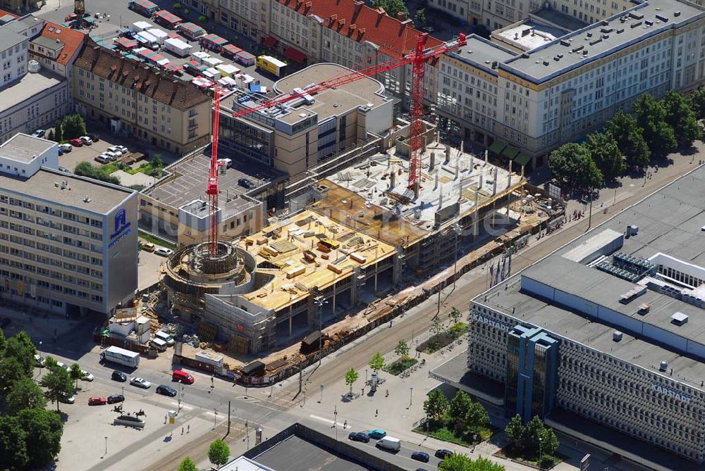 Magdeburg aus der Vogelperspektive: Baustelle Marietta-Quartier am Breiter Weg in Magdeburg