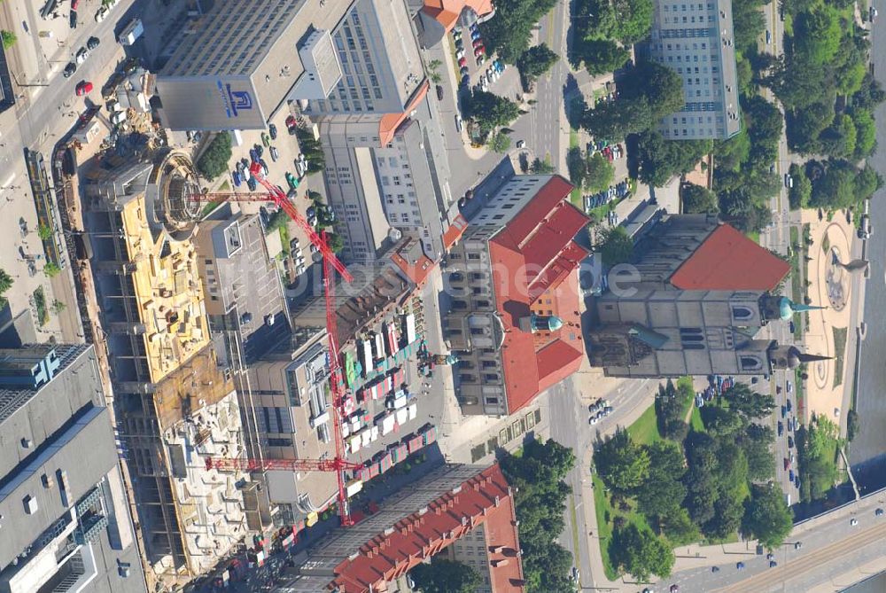 Luftbild Magdeburg - Baustelle Marietta-Quartier am Breiter Weg in Magdeburg