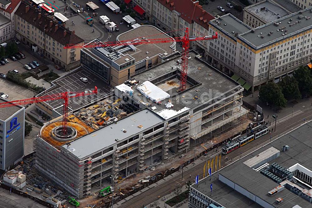 Magdeburg von oben - Baustelle Marietta-Quartier am Breiter Weg in Magdeburg