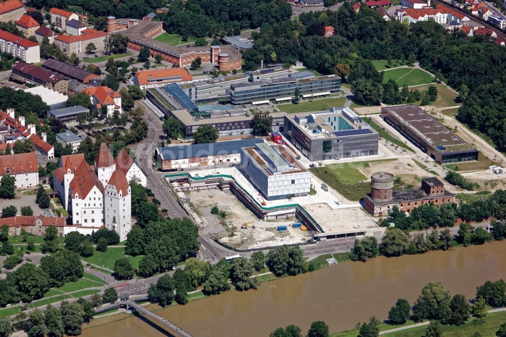 Ingolstadt aus der Vogelperspektive: Baustelle Maritim Hotel + Congresscentrum Ingolstadt im Bundesland Bayern, Deutschland