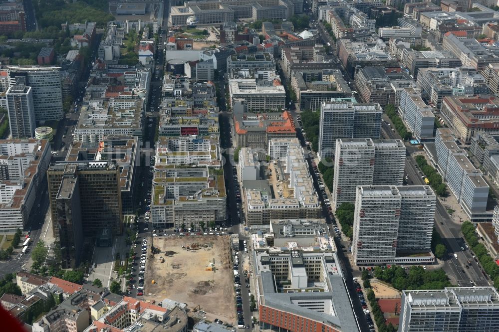 Luftaufnahme Berlin - Baustelle Markgrafenkarree in der Krausenstraße-Jerusalemer Straße in Berlin