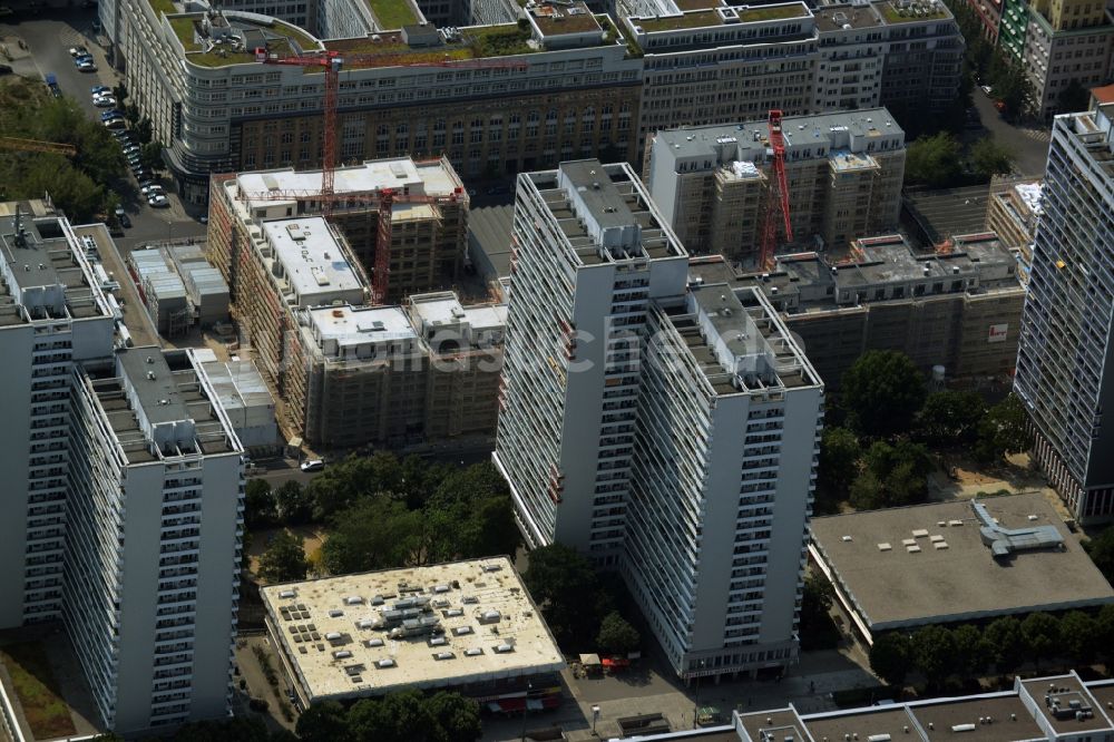 Luftaufnahme Berlin - Baustelle Markgrafenkarree in der Krausenstraße - Schützenstraße Jerusalemer Straße in Berlin