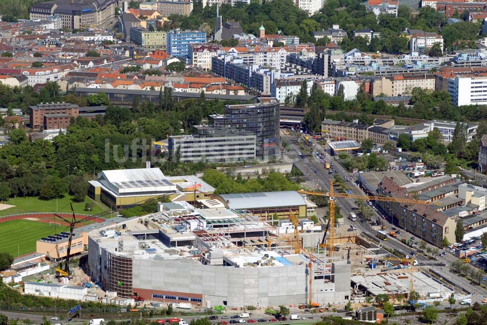 Berlin aus der Vogelperspektive: Baustelle Möbelhaus Kraft am Sachsendamm in Berlin-Schöneberg