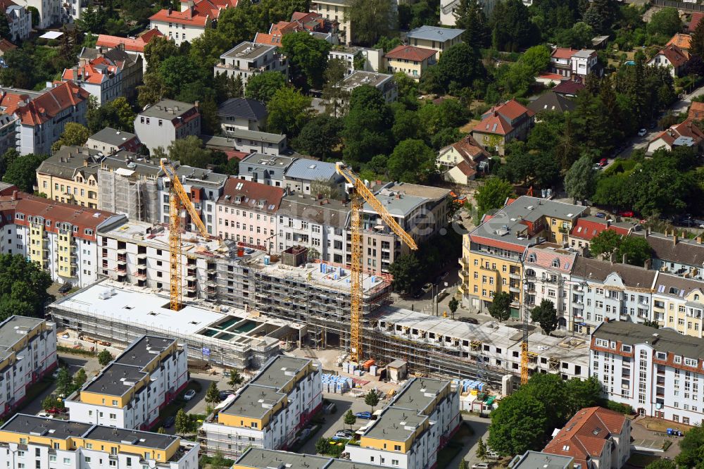 Luftbild Berlin - Baustelle Mehrfamilienhaussiedlung Dietzgenstraße mit Aldi Supermarkt im Ortsteil Niederschönhausen in Berlin, Deutschland