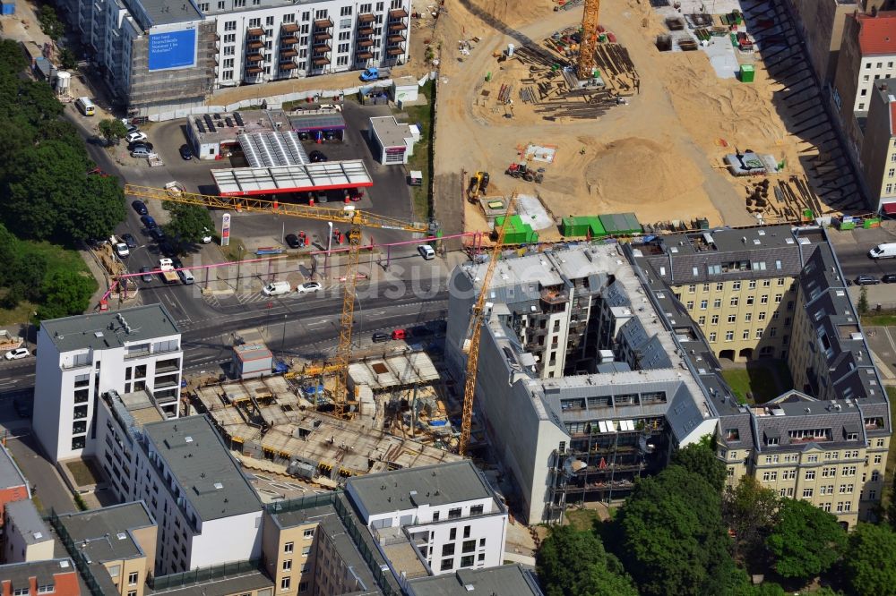 Luftaufnahme Berlin - Baustelle des Merika-Hotel in der Chausseestraße im Stadtbezirk Mitte von Berlin