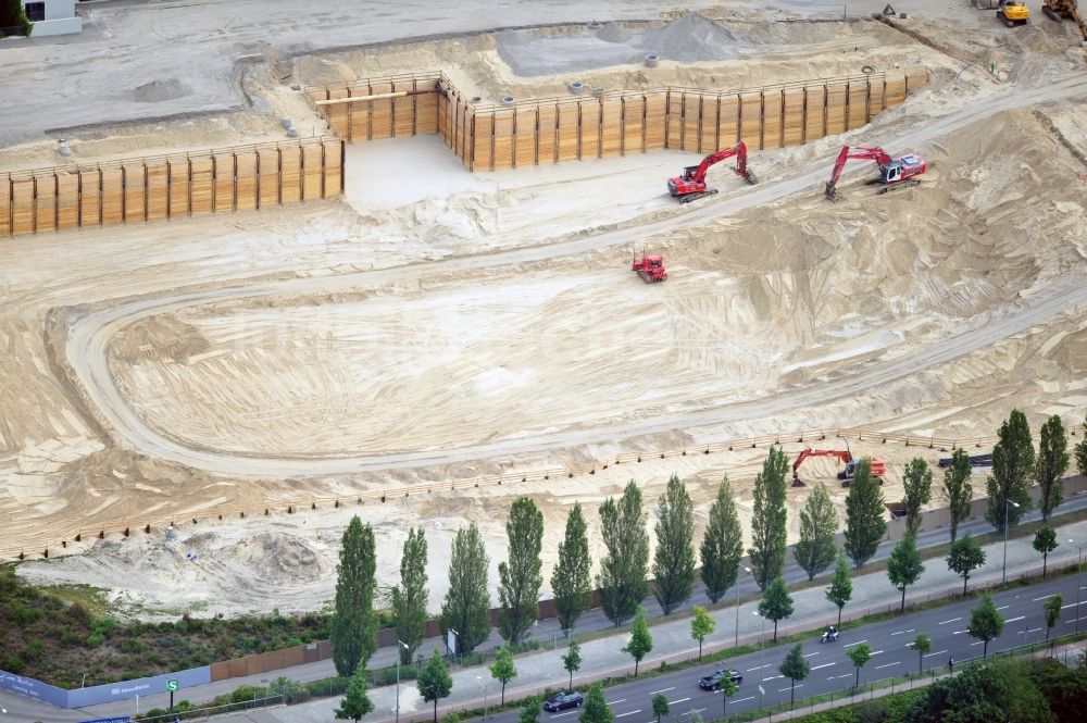 Berlin von oben - Baustelle Messe Veranstaltungsstätte City Cube am Messegelände in Berlin Charlottenburg